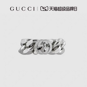 [禮物]GUCCI古馳互扣式雙G馬銜索式女士男士戒指對戒