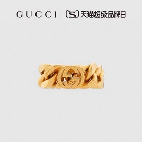 [禮物]GUCCI古馳互扣式雙G馬銜索式女士男士戒指對戒
