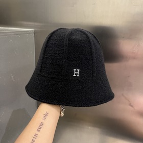 HERMES愛馬仕秋冬新款毛呢盆帽，H羊毛禮帽，百分百羊毛面料%高級定制，可折疊