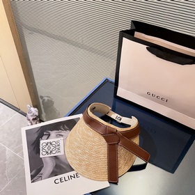 配防塵袋 【LOEWE羅意威】2023夏季新款麥稈遮陽帽空頂帽，大牌出貨，超方便
