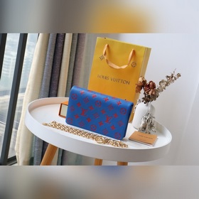 【Pochette Coussin 鍊條包】 M80745玫紅 M80743藍