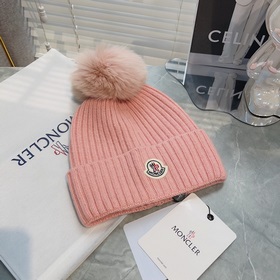 配專櫃防塵袋蒙口Moncler 高品質秋冬歐美時尚羊毛編織保暖針織帽，羊絨軟超