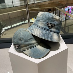 漁夫帽 普拉達prada 經典三角标漁夫帽 萬能必留款 戴一萬年都好看 日常剛需