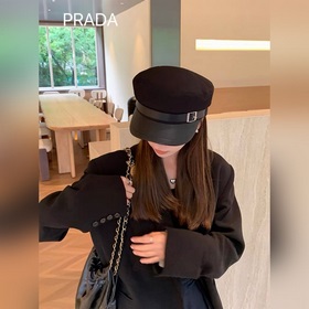 PRADA 普拉達 新款貝雷帽女夏秋韓版複古時尚氣質高檔鴨舌帽休閑顯臉小百搭帽子