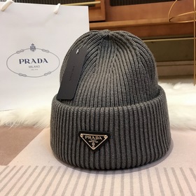 普拉達PRADA 2023秋冬專櫃針織毛線帽，超火爆 質感一流，出街超好搭配！減