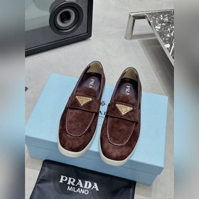 頂級版本牛皮内裡區别市場普通版本普拉達情侶PRADA 2023最新款樂福鞋半拖