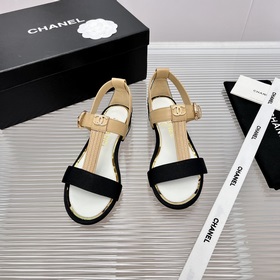 CHANEL香奈兒 小珍珠雙c品牌logo平底涼鞋，Chanel 23C新款編織