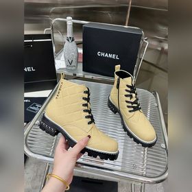 CHANEL香奈兒23款新品馬丁靴 全頭層小牛皮壓花經典菱格工藝，好穿又百搭的