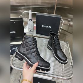 CHANEL香奈兒23款新品馬丁靴 全頭層小牛皮壓花經典菱格工藝，好穿又百搭的