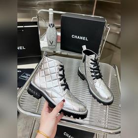 CHANEL香奈兒23款新品馬丁靴 全頭層小牛皮壓花經典菱格工藝，好穿又百搭的