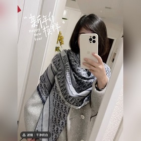 高版本 Dior披肩 經典方巾字母 搭配絲毛混紡的華美質感，與成衣和配飾系列單品