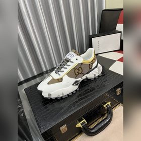 （GUCCI-古奇）奢牌運動休閑鞋，進口原版材質，羊皮内裡 高檔舒适，原版大底輕