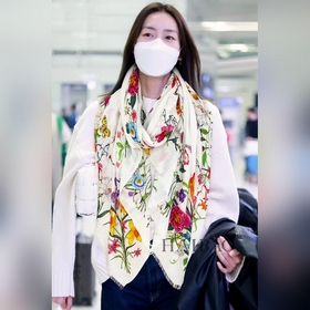 G家專櫃新款【GG邊飾花卉長巾】羊絨長巾 美翻了禦用殿堂級極品 新款專櫃在售 經