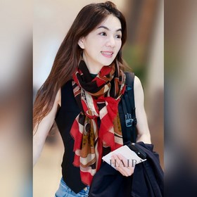 羊絨長巾 專櫃同步 真心贊 驢家【L花卉重疊長巾】，路易威登經典 Monogra