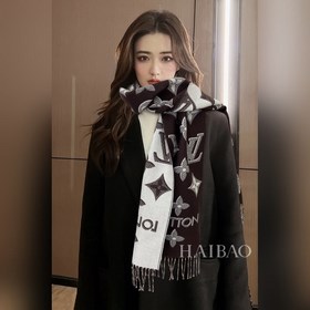 【L金線老花雙面長巾】【 LV最新金絲款 時髦超級有氣場！！全網最高版本歡迎比對