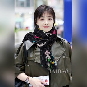 太贊了 頂級客供亮片銀線羊絨長巾，驢家新款 【L卡通圖案亮片長巾】頂級羊絨印花，