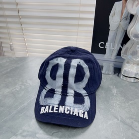 巴黎世家BALENCIAGA-bb噴印棒球帽 鴨舌棒球帽，個性塗鴉帽檐， 設計感