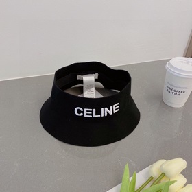 Celine賽琳2023月秋款空頂遮陽帽，百分百羊毛%面料，控制的刺繡logo,