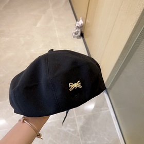 配防塵袋【CHANEL香奈兒】2023新款簡約款八角貝雷帽，設計感滿滿，爆款出貨