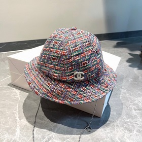 Chanel香奈兒漁夫帽，呢子料漁夫帽，頭圍57cm