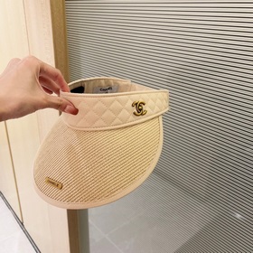 配防塵袋 【CHANEL香奈兒】2023夏季新款小香金屬爆款遮陽帽空頂帽，大牌出
