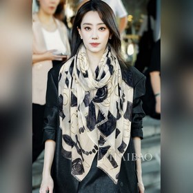 上新 會發光發亮的圍巾  新款客供亮片 羊絨面料長巾 美翻了【小香徽标亮片長巾】