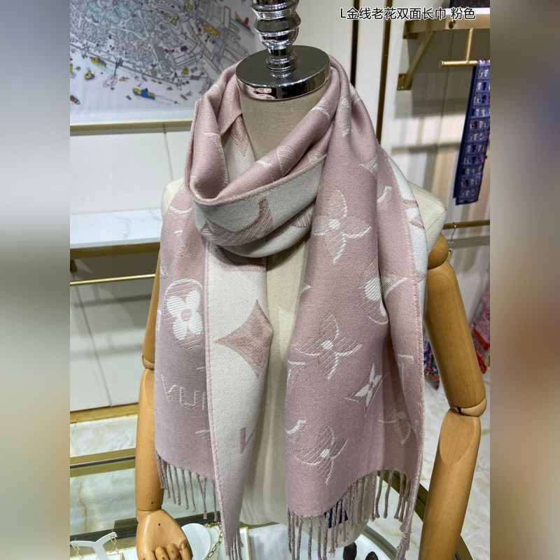 Mackayrubber Louis Vuitton Logomania Scarf Pearl Grey LOUIS