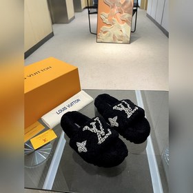 Louis vuitton 2024新款羊毛拖鞋細柔軟羊毛頂級品質純皮毛一體直