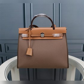 （大象灰/土黃）愛馬仕Hermès Herdag 進口防水帆布系列 Cabag是