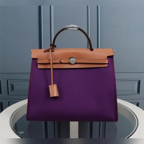 （紫色）愛馬仕Hermès Herdag 進口防水帆布系列    Cabag是愛