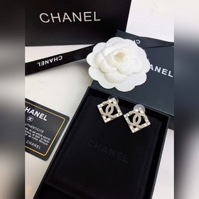 Chanel  Chanel香奈兒小香方鑽大C耳線 耳釘  耳環熱銷款 市面最高