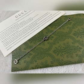 Gucci 古馳 雙G紋路手鍊 長度：16-18-20-22CM