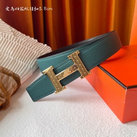 【愛馬仕】Hermes 原單愛馬仕，寬3.8cm進口原版皮帶身，雙面可兩面用，精