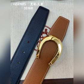 Hermes-H BELT BUCKLE & REVERSIBLE LEATHE