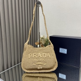 【頂級原單】Prad*新款拉菲草編斜挎！1BC186 滿滿的藝術氣息～拉菲草編織