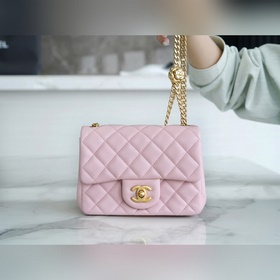 CHANEL 23S 山茶花調節扣方胖子 正品皮 意大利 原廠「方框」開料部