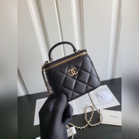 現貨 chanel 2024s秋冬新品 進口羊皮手提化妝小盒子 小型收納盒 A