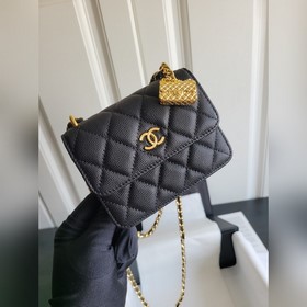 現貨 現貨 chanel23s限量版 頂級定制 小風琴吊墜 細球牛皮小廢包 斜跨