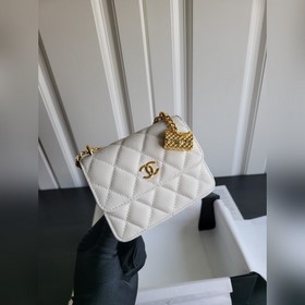 現貨 現貨 chanel23s限量版 頂級定制 小風琴吊墜 細球牛皮小廢包 斜跨