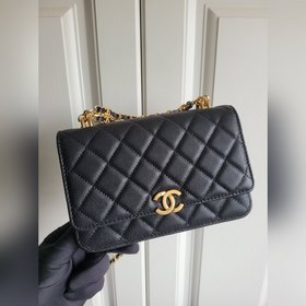 現貨 chanel 新品 22K 細球牛皮Woc 雙C手提斜跨包 3019 尺寸