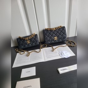 現貨 chanel 新品 22K 細球牛皮Woc 雙C手提斜跨包 3019 尺寸