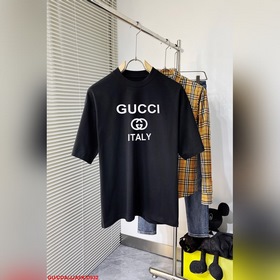 D932 GU Gucci 最新款印花短袖，高品質專櫃原單短袖，頂級制作工藝進口