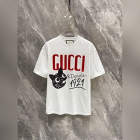 Gucci 2024ss專櫃同款圓領短袖T恤定制面料 面料采用原廠彈力絨面親膚