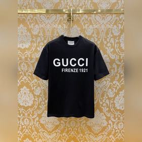 Gucci2024春夏新款首發專櫃最新款短袖圓領T恤 高端訂制 設計前衛時尚！品