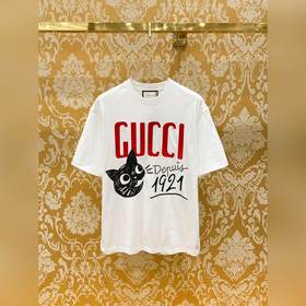 gucci2024春夏新款首發專櫃最新款短袖圓領T恤 高端訂制 設計前衛時尚！品