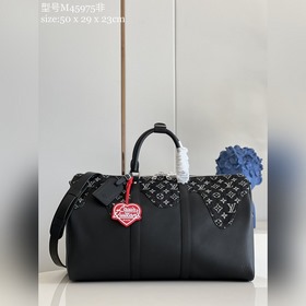 LV M45975 黑色牛仔布 旅行袋系列 2024 早春系列 Kee all牛