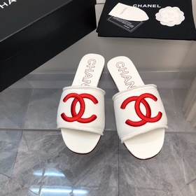 2024chanel小香24c春夏新品！雙C大logo一字拖鞋 夏天比入馬卡龍涼