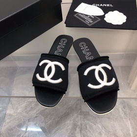 2024 chanel小香24c春夏新品！雙C大logo一字拖鞋 夏天比入馬卡龍