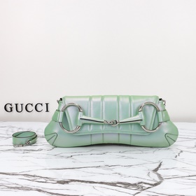 gucci 新款 專櫃品質，實物實拍，款號：764255彩虹綠皮，尺寸：寬38×