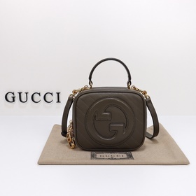 gucci 新款 專櫃品質，實物實拍，款號：744434灰皮，尺寸：寬17×高1